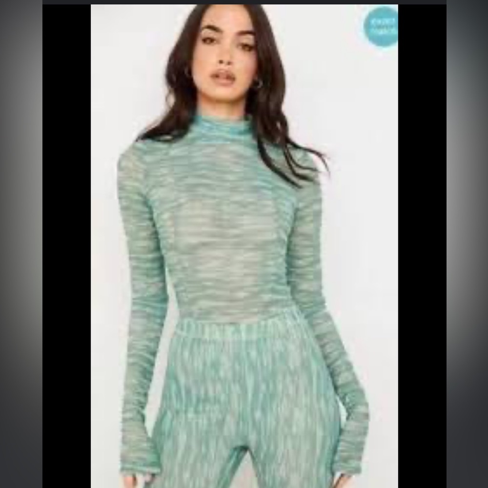HOUSE OF CB XSMALL green sheer 2 piece set- iconic